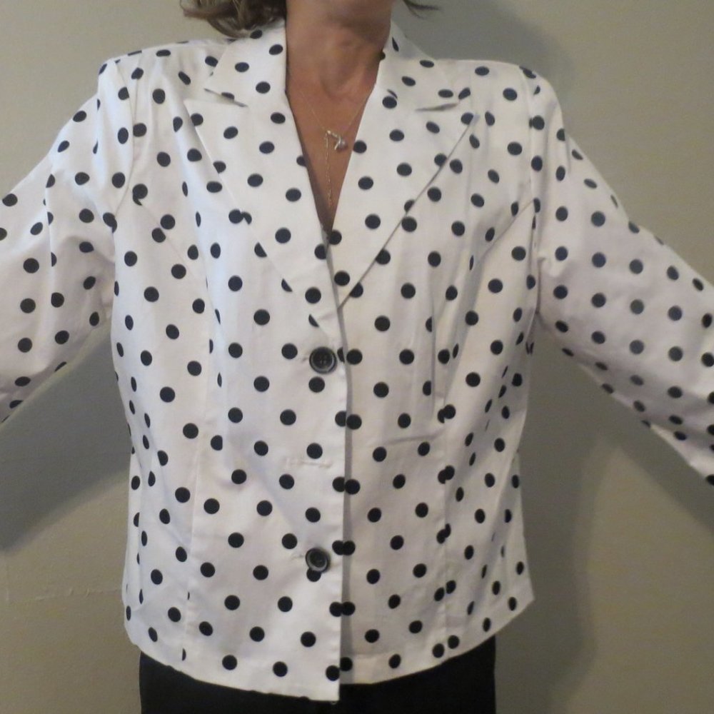 Dressbarn Jacket 3/4 sleeves size XL Polka Dot New
